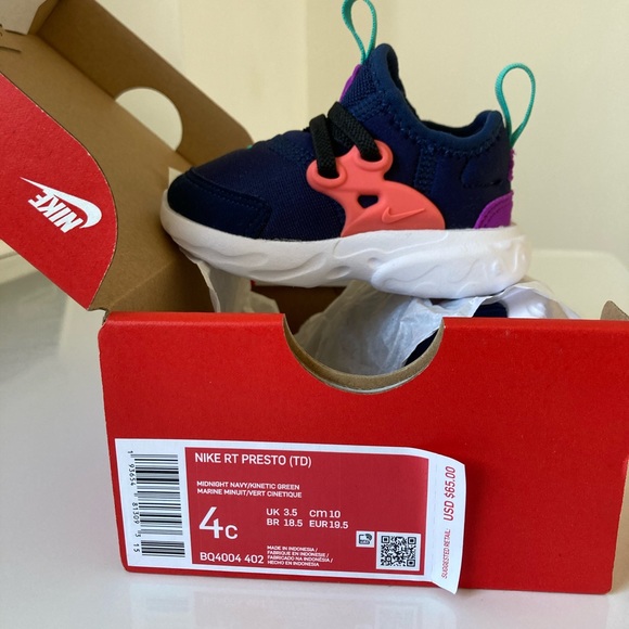 Nike React Presto (TD) Size 4c. - Picture 2 of 3